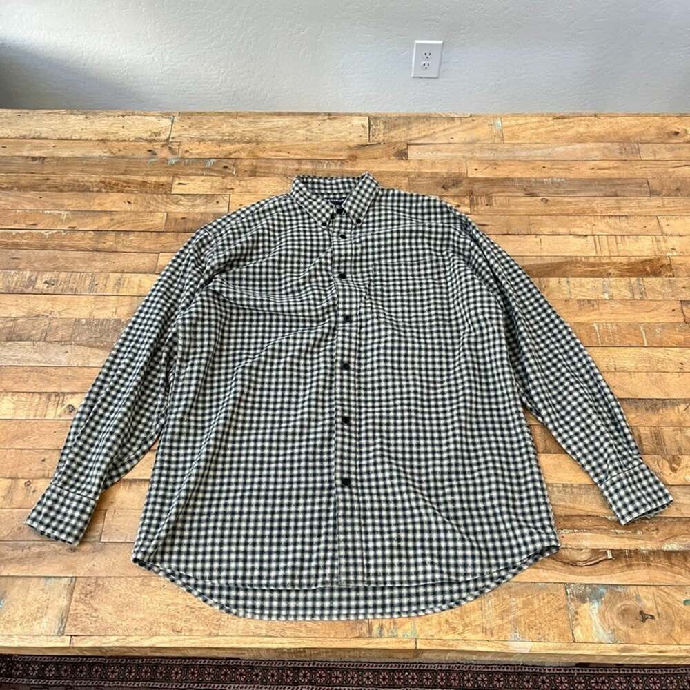 VTG Lucchese Sport Men's Button Down Long Sleeve Cotton Plaid Shirt